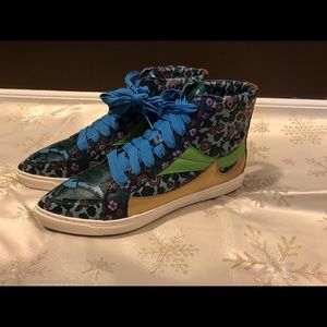 Coach floral shoes with suede